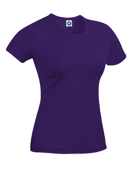 Ladies´ Organic Cotton T-Shirt zum Besticken und Bedrucken in der Farbe Purple mit Ihren Logo, Schriftzug oder Motiv.