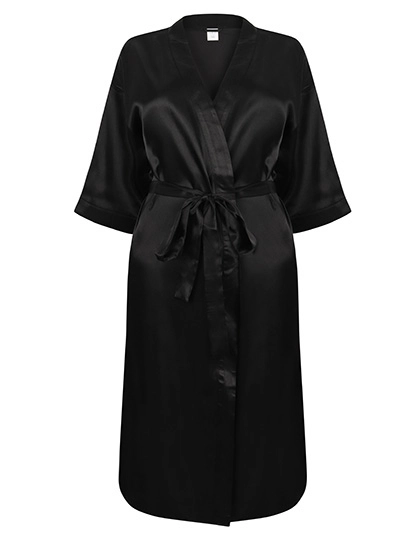 Ladies´ Satin Robe zum Besticken und Bedrucken in der Farbe Black mit Ihren Logo, Schriftzug oder Motiv.