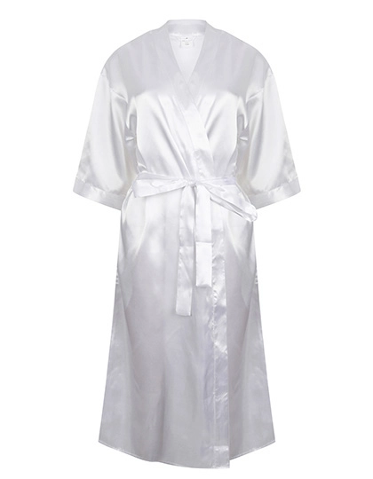 Ladies´ Satin Robe zum Besticken und Bedrucken in der Farbe White mit Ihren Logo, Schriftzug oder Motiv.