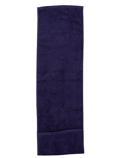 Pocket Gym Towel zum Besticken und Bedrucken in der Farbe Navy mit Ihren Logo, Schriftzug oder Motiv.