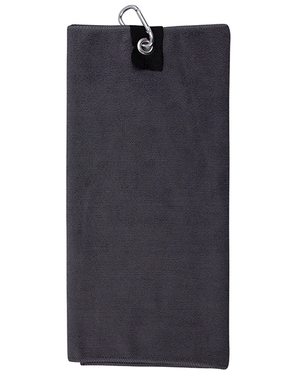 Microfiber Golf Towel zum Besticken und Bedrucken in der Farbe Steel Grey mit Ihren Logo, Schriftzug oder Motiv.