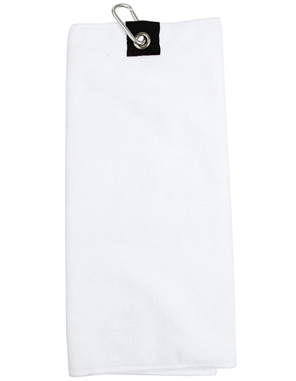 Microfiber Golf Towel zum Besticken und Bedrucken in der Farbe White mit Ihren Logo, Schriftzug oder Motiv.
