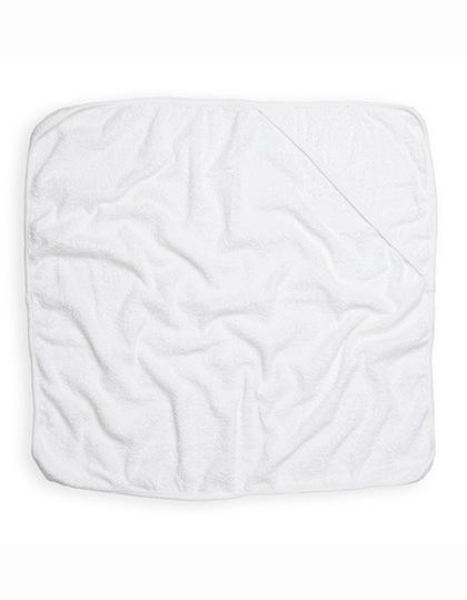 Babies Hooded Towel zum Besticken und Bedrucken in der Farbe White-White mit Ihren Logo, Schriftzug oder Motiv.