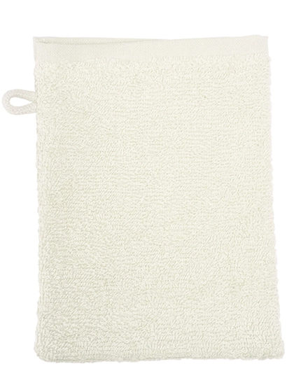 Classic Washcloth zum Besticken und Bedrucken in der Farbe Ivory Cream mit Ihren Logo, Schriftzug oder Motiv.