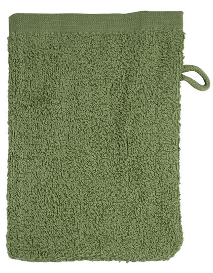 Classic Washcloth zum Besticken und Bedrucken in der Farbe Olive Green mit Ihren Logo, Schriftzug oder Motiv.