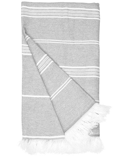 Recycled Hamam Towel zum Besticken und Bedrucken in der Farbe Ash Grey mit Ihren Logo, Schriftzug oder Motiv.