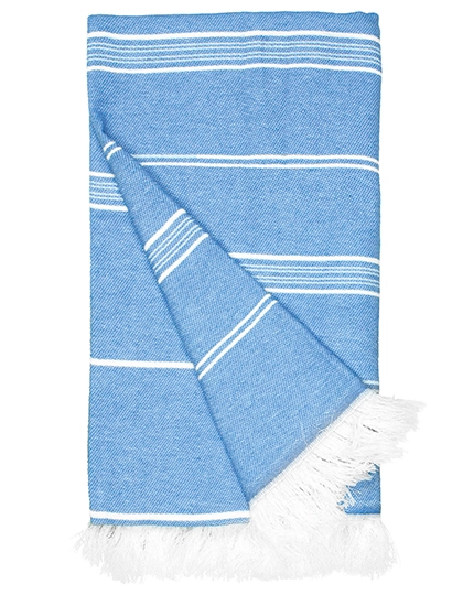 Recycled Hamam Towel zum Besticken und Bedrucken in der Farbe Cobalt Blue mit Ihren Logo, Schriftzug oder Motiv.
