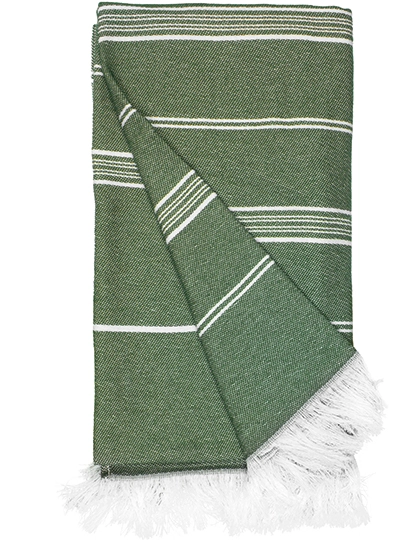 Recycled Hamam Towel zum Besticken und Bedrucken in der Farbe Olive Green mit Ihren Logo, Schriftzug oder Motiv.
