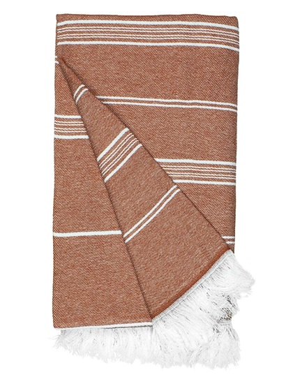 Recycled Hamam Towel zum Besticken und Bedrucken in der Farbe Rust Orange mit Ihren Logo, Schriftzug oder Motiv.