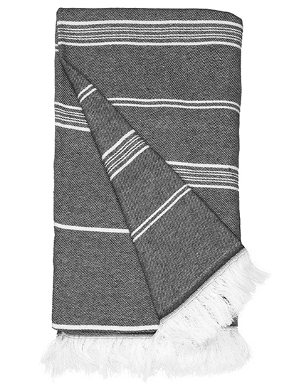 Recycled Hamam Towel zum Besticken und Bedrucken in der Farbe Steel Grey mit Ihren Logo, Schriftzug oder Motiv.