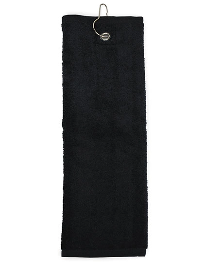 Golf Towel zum Besticken und Bedrucken in der Farbe Black mit Ihren Logo, Schriftzug oder Motiv.