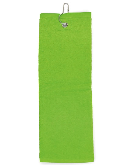 Golf Towel zum Besticken und Bedrucken in der Farbe Lime Green mit Ihren Logo, Schriftzug oder Motiv.