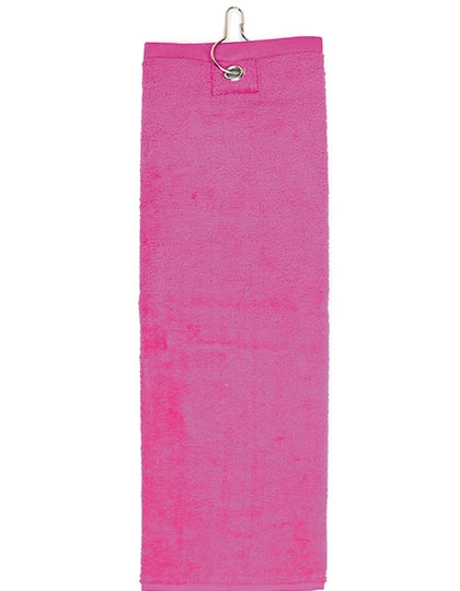Golf Towel zum Besticken und Bedrucken in der Farbe Magenta mit Ihren Logo, Schriftzug oder Motiv.