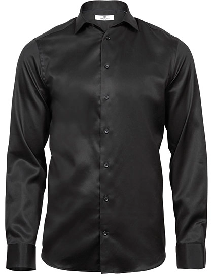 Luxury Shirt Slim Fit zum Besticken und Bedrucken in der Farbe Black mit Ihren Logo, Schriftzug oder Motiv.