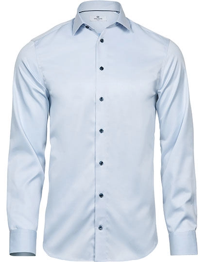 Luxury Shirt Slim Fit zum Besticken und Bedrucken in der Farbe Light Blue-Blue mit Ihren Logo, Schriftzug oder Motiv.