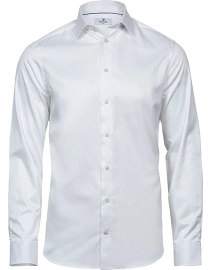 Luxury Shirt Slim Fit zum Besticken und Bedrucken in der Farbe White mit Ihren Logo, Schriftzug oder Motiv.