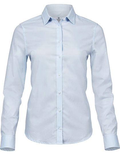 Women´s Stretch Luxury Shirt zum Besticken und Bedrucken in der Farbe Light Blue mit Ihren Logo, Schriftzug oder Motiv.