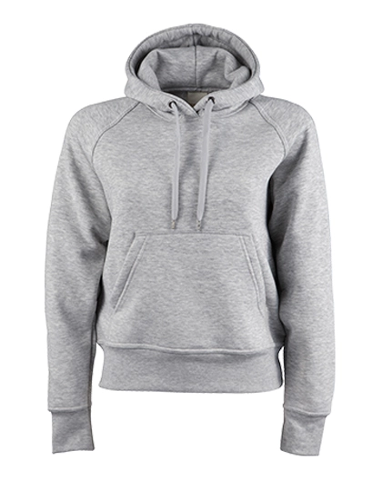 Women´s Hooded Sweatshirt zum Besticken und Bedrucken in der Farbe Heather Grey mit Ihren Logo, Schriftzug oder Motiv.