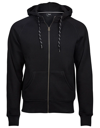Men´s Fashion Full Zip Hood zum Besticken und Bedrucken in der Farbe Black mit Ihren Logo, Schriftzug oder Motiv.