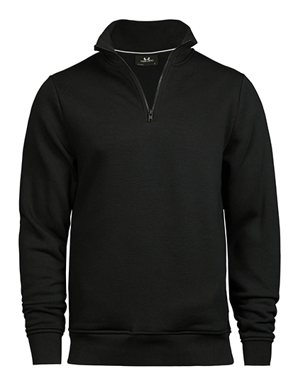 Half Zip Sweatshirt zum Besticken und Bedrucken in der Farbe Black mit Ihren Logo, Schriftzug oder Motiv.
