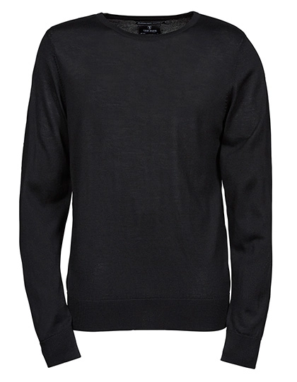 Men´s Crew Neck Sweater zum Besticken und Bedrucken in der Farbe Black mit Ihren Logo, Schriftzug oder Motiv.