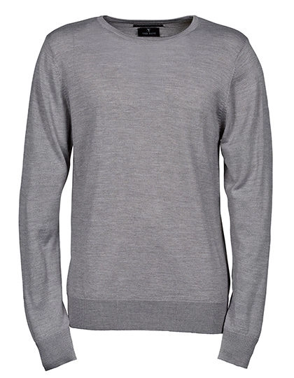 Men´s Crew Neck Sweater zum Besticken und Bedrucken in der Farbe Light Grey mit Ihren Logo, Schriftzug oder Motiv.