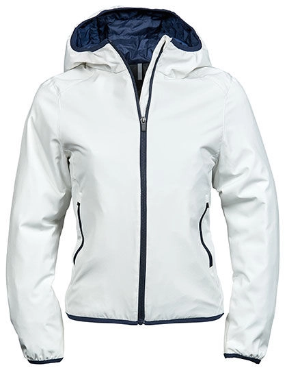 Women´s Competition Jacket zum Besticken und Bedrucken in der Farbe Snow White-Navy mit Ihren Logo, Schriftzug oder Motiv.