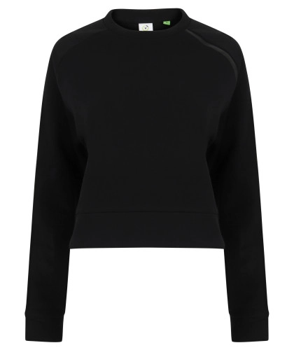 Ladies´ Cropped Sweatshirt zum Besticken und Bedrucken in der Farbe Black mit Ihren Logo, Schriftzug oder Motiv.