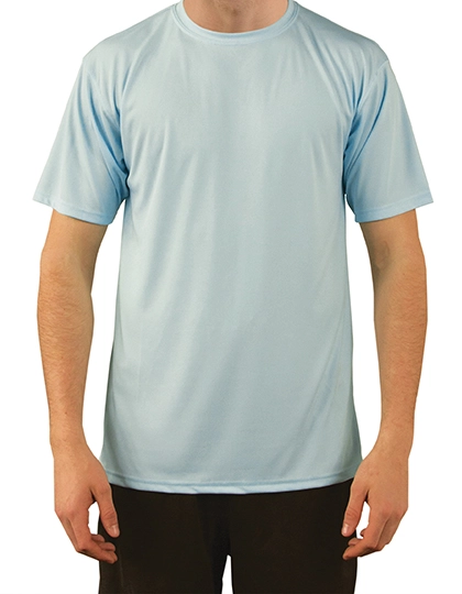 Solar Performance Short Sleeve T-Shirt zum Besticken und Bedrucken in der Farbe Arctic Blue mit Ihren Logo, Schriftzug oder Motiv.