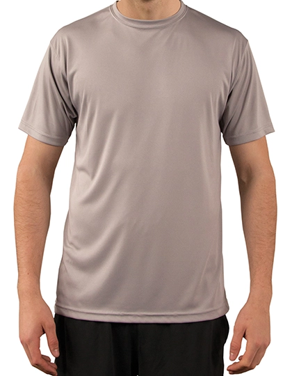 Solar Performance Short Sleeve T-Shirt zum Besticken und Bedrucken in der Farbe Athletic Grey mit Ihren Logo, Schriftzug oder Motiv.