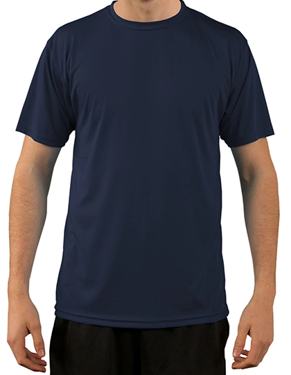 Solar Performance Short Sleeve T-Shirt zum Besticken und Bedrucken in der Farbe Navy mit Ihren Logo, Schriftzug oder Motiv.