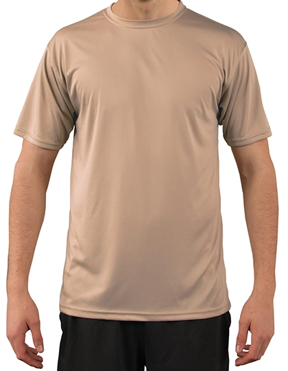 Solar Performance Short Sleeve T-Shirt zum Besticken und Bedrucken in der Farbe Tan mit Ihren Logo, Schriftzug oder Motiv.