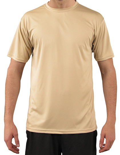 Solar Performance Short Sleeve T-Shirt zum Besticken und Bedrucken in der Farbe Vegas Gold mit Ihren Logo, Schriftzug oder Motiv.
