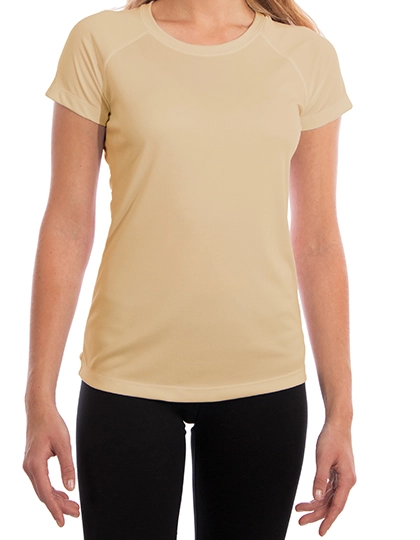 Ladies` Solar Performance Short Sleeve T-Shirt zum Besticken und Bedrucken in der Farbe Pale Yellow mit Ihren Logo, Schriftzug oder Motiv.