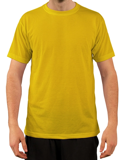Basic Short Sleeve T-Shirt zum Besticken und Bedrucken in der Farbe Yellow mit Ihren Logo, Schriftzug oder Motiv.