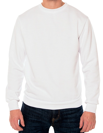 Crew Sweatshirt zum Besticken und Bedrucken in der Farbe White mit Ihren Logo, Schriftzug oder Motiv.