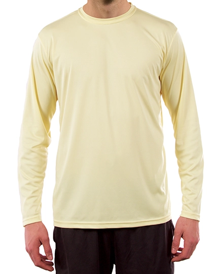 Solar Performance Long Sleeve T-Shirt zum Besticken und Bedrucken in der Farbe Pale Yellow mit Ihren Logo, Schriftzug oder Motiv.