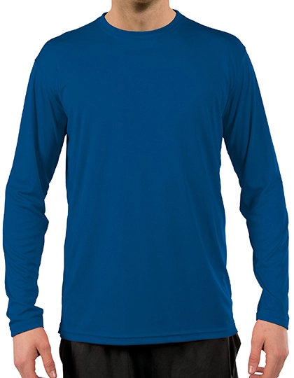 Solar Performance Long Sleeve T-Shirt zum Besticken und Bedrucken in der Farbe Royal Blue mit Ihren Logo, Schriftzug oder Motiv.