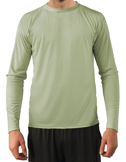 Solar Performance Long Sleeve T-Shirt zum Besticken und Bedrucken in der Farbe Sage mit Ihren Logo, Schriftzug oder Motiv.