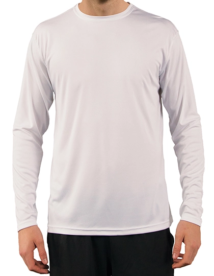 Solar Performance Long Sleeve T-Shirt zum Besticken und Bedrucken in der Farbe White mit Ihren Logo, Schriftzug oder Motiv.
