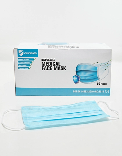 Medical Face Mask Typ IIR (Pack of 50) zum Besticken und Bedrucken mit Ihren Logo, Schriftzug oder Motiv.