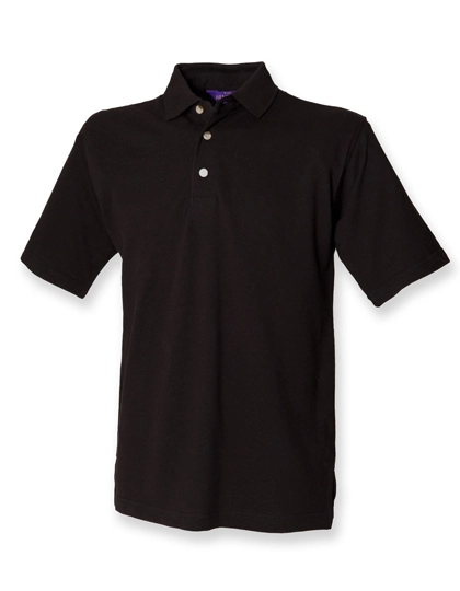 Classic Cotton Piqué Polo Shirt zum Besticken und Bedrucken in der Farbe Black mit Ihren Logo, Schriftzug oder Motiv.