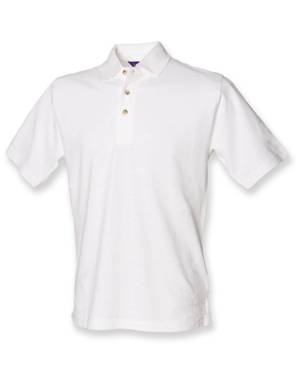 Classic Cotton Piqué Polo Shirt zum Besticken und Bedrucken in der Farbe White mit Ihren Logo, Schriftzug oder Motiv.