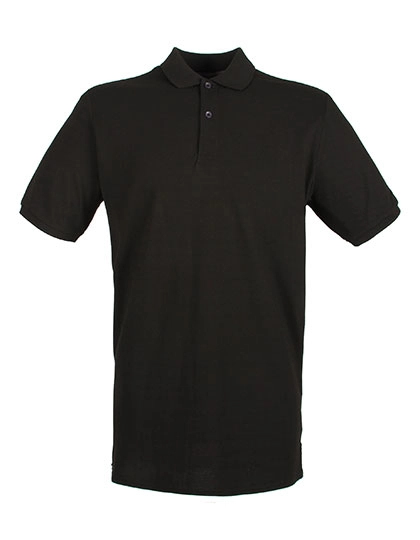 Men´s Micro-Fine Piqué Polo Shirt zum Besticken und Bedrucken in der Farbe Black mit Ihren Logo, Schriftzug oder Motiv.