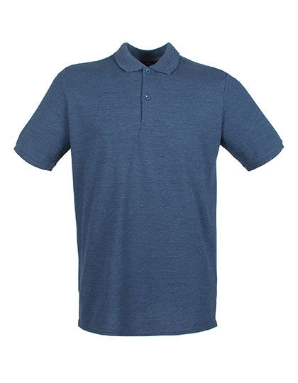 Men´s Micro-Fine Piqué Polo Shirt zum Besticken und Bedrucken in der Farbe Heather Navy mit Ihren Logo, Schriftzug oder Motiv.