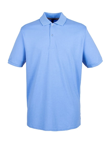 Men´s Micro-Fine Piqué Polo Shirt zum Besticken und Bedrucken in der Farbe Mid Blue mit Ihren Logo, Schriftzug oder Motiv.