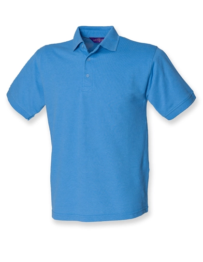 Men´s 65/35 Classic Piqué Polo Shirt zum Besticken und Bedrucken in der Farbe Mid Blue mit Ihren Logo, Schriftzug oder Motiv.