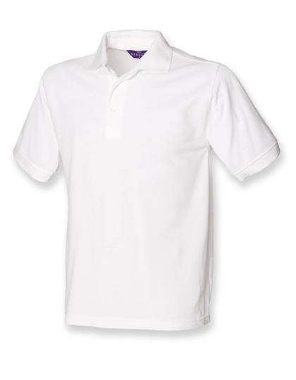 Men´s 65/35 Classic Piqué Polo Shirt zum Besticken und Bedrucken in der Farbe White mit Ihren Logo, Schriftzug oder Motiv.