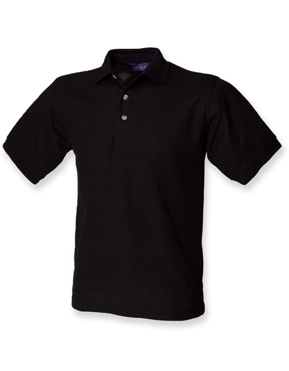 Ultimate 65/35 Piqué Polo Shirt zum Besticken und Bedrucken in der Farbe Black mit Ihren Logo, Schriftzug oder Motiv.