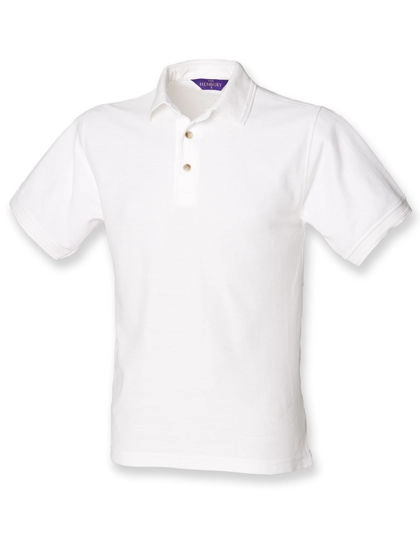 Ultimate 65/35 Piqué Polo Shirt zum Besticken und Bedrucken in der Farbe White mit Ihren Logo, Schriftzug oder Motiv.